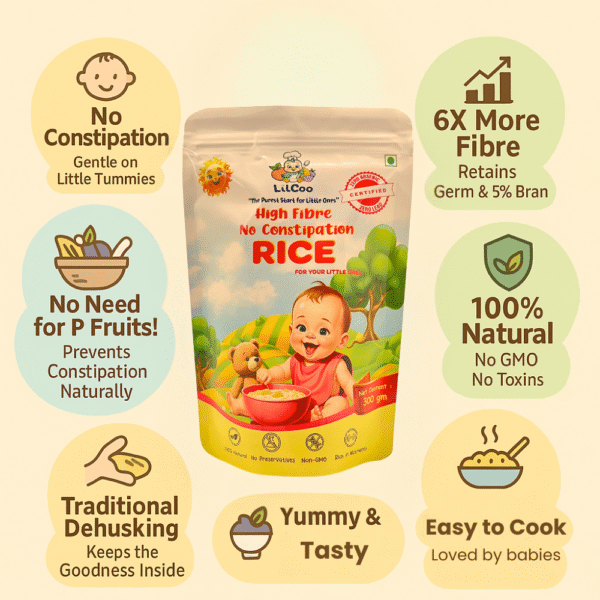 LilCoo High Fibre No Constipation Rice (300 gms) | 6X more fibre than regular rice - Image 4