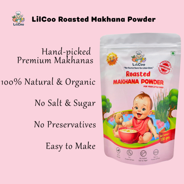 LilCoo Roasted Makhana Powder 100gm |Premium Foxnut/Lotus seeds - Image 3