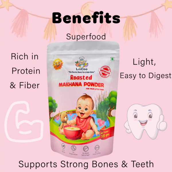 LilCoo Roasted Makhana Powder 100gm |Premium Foxnut/Lotus seeds - Image 4