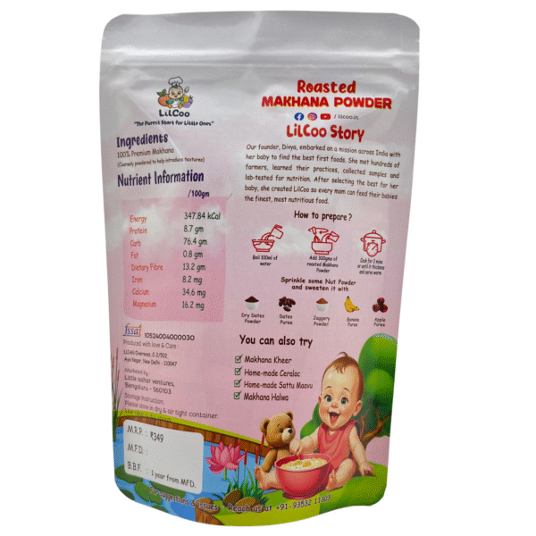 LilCoo Roasted Makhana Powder 100gm |Premium Foxnut/Lotus seeds - Image 2