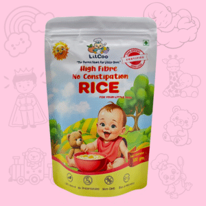 LilCoo High Fibre No Constipation Rice (300 gms) | Organic Baby Food | 6X more fibre | Goodbye to Constipation | Age - 6+ Months