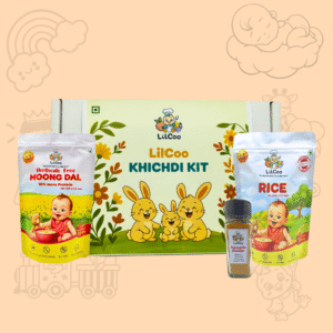 LilCoo Kichidi Kit | Rice + Moong Dal + Turmeric Powder | 100% Pure & Toxic free | Safe & Gentle on Tummy | Age - 6+ Months