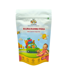 LilCoo Bajra Poha - Organic Pearl millet/ Kambu / Sajja Poha (50gms) : Iron & Zinc - rich Travel food for Babies & Toddlers