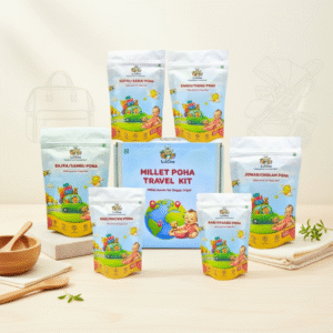 LilCoo Millet Poha Travel Kit - Millet Meals for worry-free & mess-free Travel for your little ones