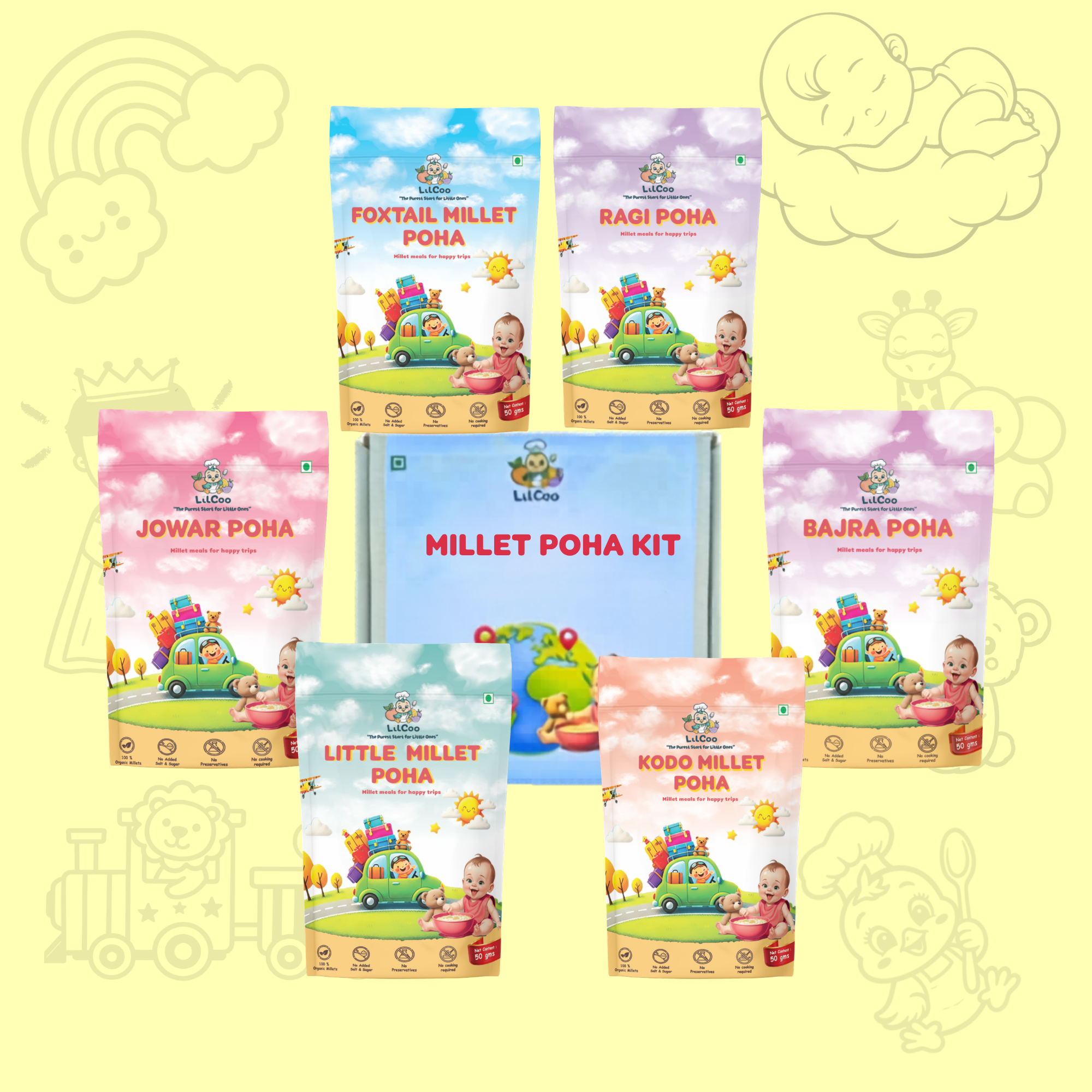 LilCoo Millet Poha Kit – Millets for Babies made easy | Organic Baby Food | Safe & Gentle on Tummies | Age - 2+yrs
