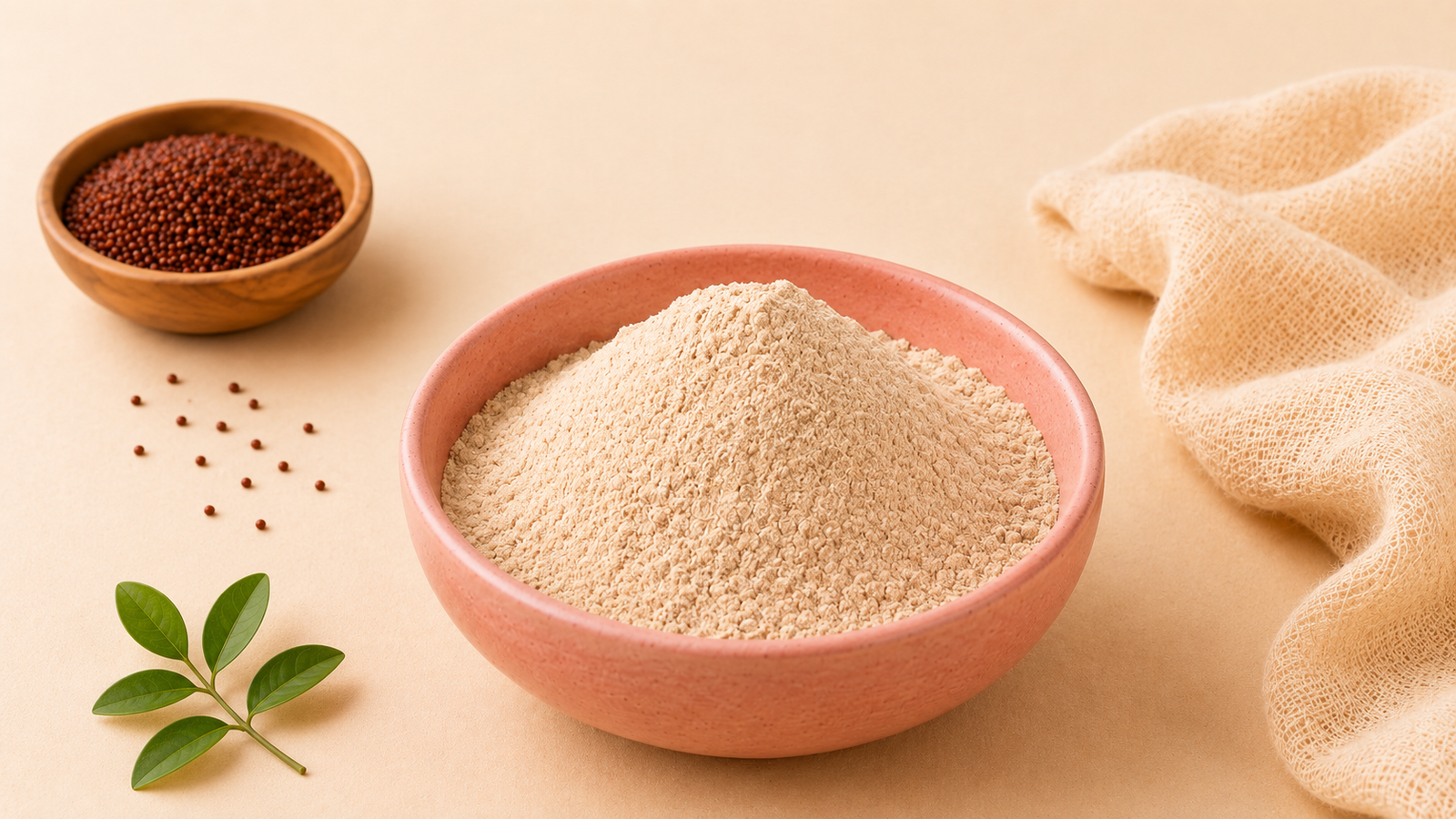 Powder ragi grains