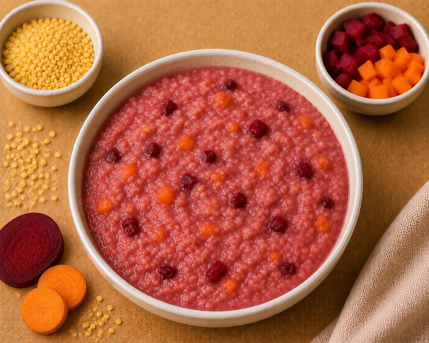 Carrot Beetroot Rice Moong Dal Khichdi - Vegetable Khichdi
