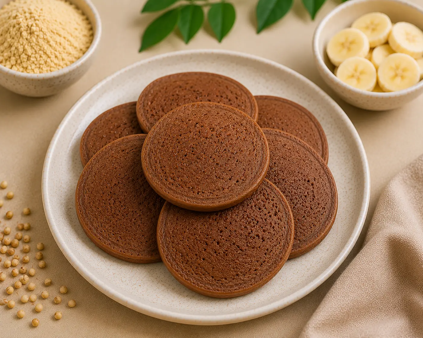 Chocolate Pancakes with Sprouted Sattu - Toddler Snacks