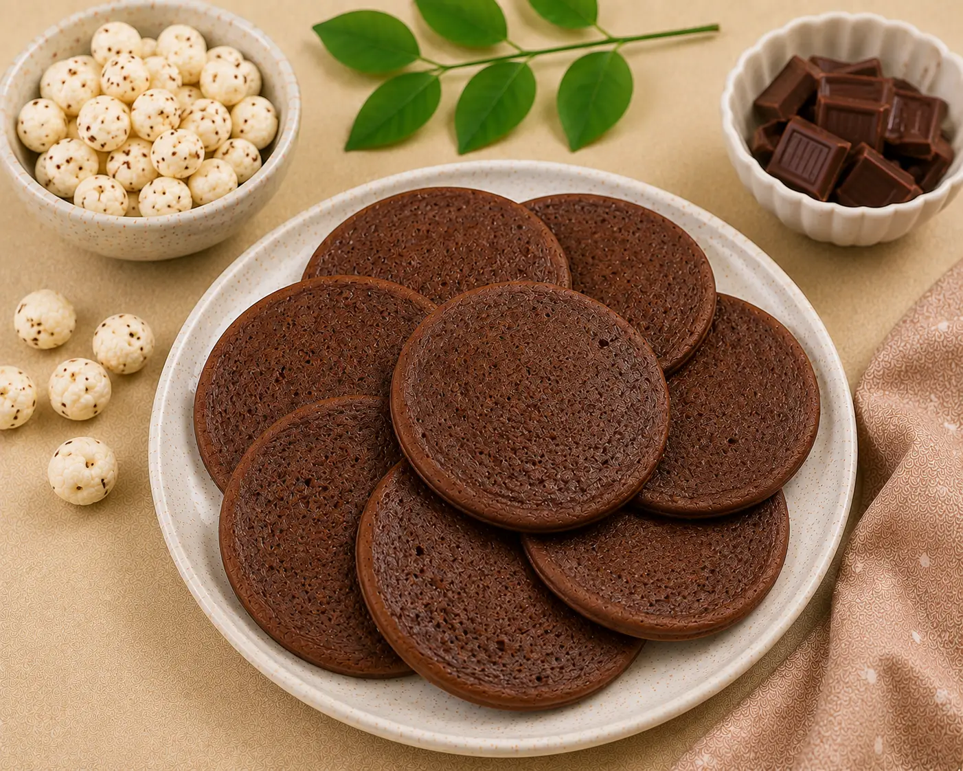 Chocolate Pancakes with Makhana - Protein Pancakes