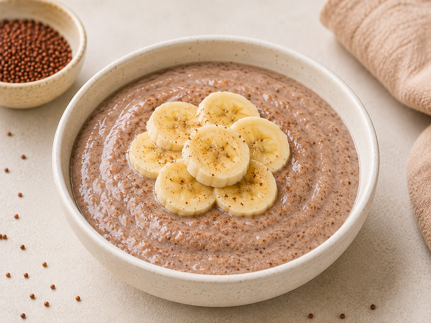 Ragi Banana Porridge - First Food for 6 Month Baby