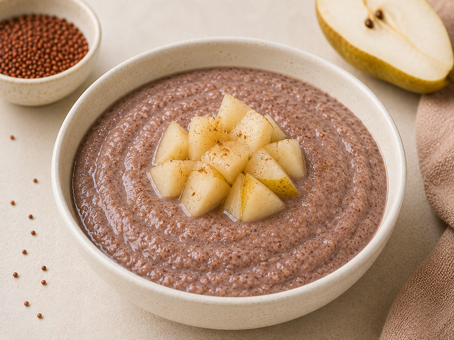 Ragi Pear Porridge - Ragi Recipes for Babies