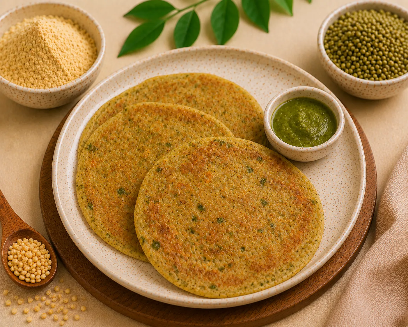 Sprouted Sattu Mavu Powder Moong Daal Chilla - Protein Chilla