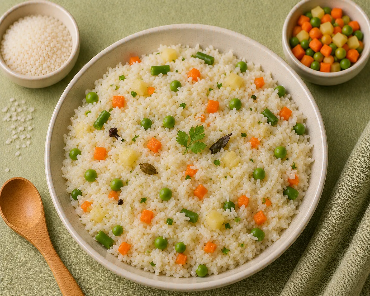 Veg Rice Pulao - Flavourful Baby Rice Pulao